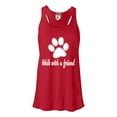 thumbnail image 1 of Womens Walk With A Friend Dog Lovers Pet Lovers Flowy Racerback Tank Top T-Shirt, 1 of 1