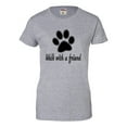 thumbnail image 1 of Womens Walk With A Friend Dog Lovers Pet Lovers T-Shirt, 1 of 1
