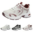 thumbnail image 1 of Womens Walking Shoes Breathable Mesh Tennis Shoes Lightweight Non Slip Lace up Mesh Sneakers for Casual Walking White Size 8, 1 of 6