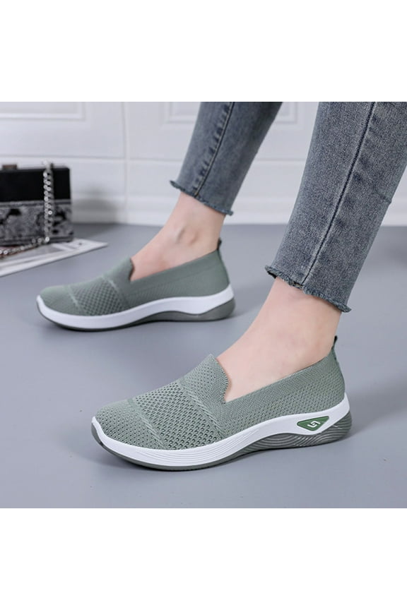 Womens Walking Shoes New Wove Breathable Soft Orthopedic Comfortable Slip-On Sneakers for Women Indoor Outdoor Casual Athletic Work Shoe