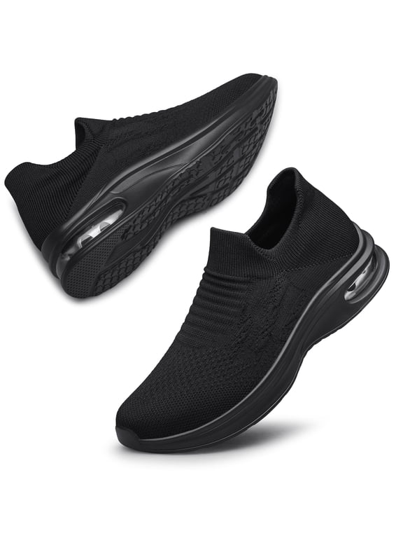 Womens Walking Shoes Non Slip Running Shoes Breathable Workout Shoes Lightweight Gym Sneakers zapatos para mujer Black Size 10