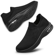 vibdiv Womens Walking Shoes Non Slip Running Shoes Breathable Workout Shoes Lightweight Gym Sneakers zapatos para mujer Black Size 5