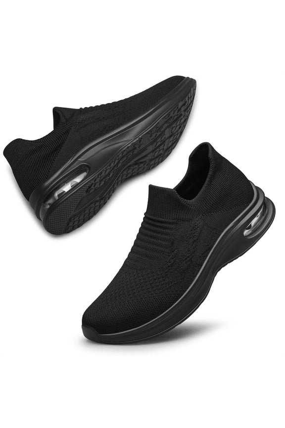 Womens Walking Shoes Non Slip Running Shoes Breathable Workout Shoes Lightweight Gym Sneakers zapatos para mujer Black Size 5