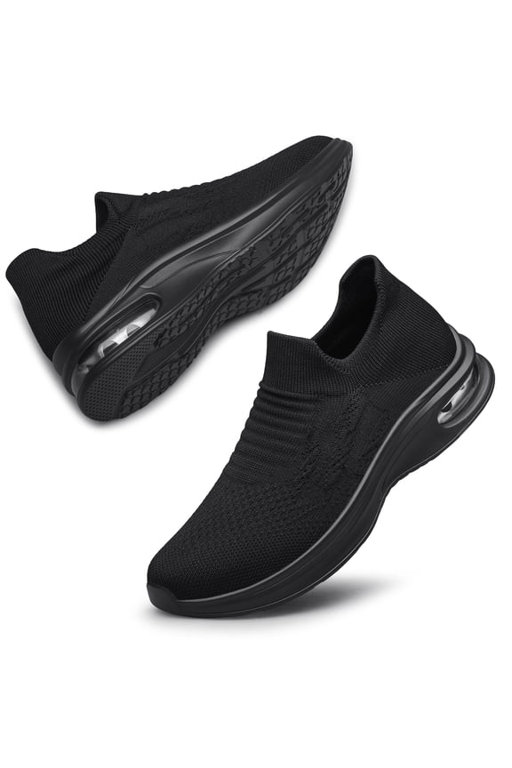 Womens Walking Shoes Non Slip Running Shoes Breathable Workout Shoes Lightweight Gym Sneakers zapatos para mujer Black Size 7