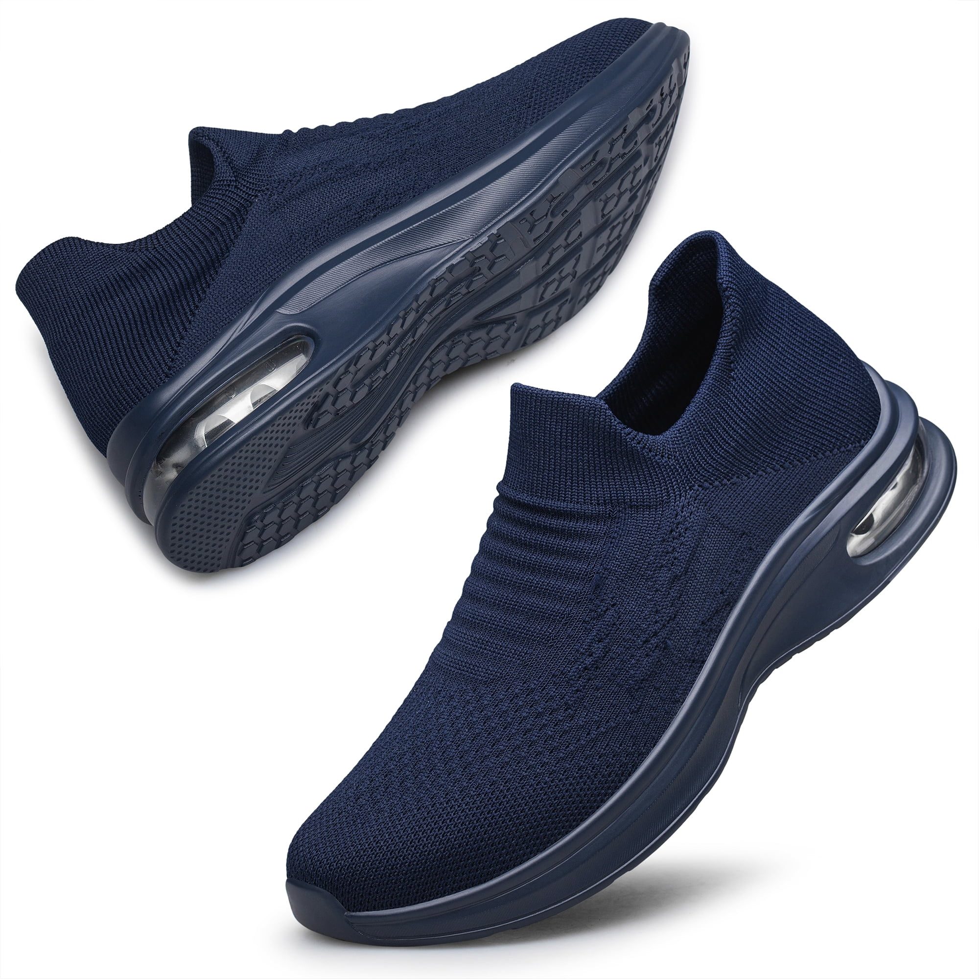 vibdiv Womens Walking Shoes Non Slip Running Shoes Breathable Workout Shoes Lightweight Gym Sneakers zapatos para mujer Navy Blue Size 7.5