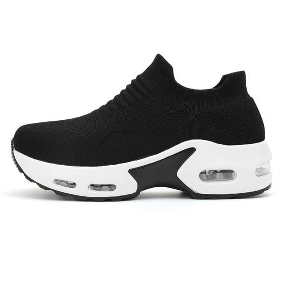 Womens Walking Shoes Slip on Sock Sneakers Lady Girls Nurse Mesh Air Cushion Platform Loafers Fashion Casual