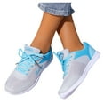 thumbnail image 1 of Walking Shoes Women Color Blocking Running Tennis Breathable Knit Slip on Lightweight Workout Gym Daily Wear Sneakers Sky Blue Size 7, 1 of 5