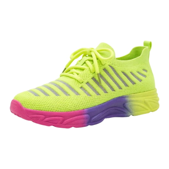 Womens Walking Tennis Shoes Casual Athletic Workout Gym Non Slip Knit Mesh Sneakers Lace up Comfortable Running Shoes Green Size 7.5