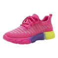 thumbnail image 1 of Womens Walking Tennis Shoes Casual Athletic Workout Gym Non Slip Knit Mesh Sneakers Lace up Comfortable Running Shoes Hot Pink Size 7.5, 1 of 4