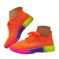 thumbnail image 1 of Womens Walking Tennis Shoes Casual Athletic Workout Gym Non Slip Knit Mesh Sneakers Lace up Comfortable Running Shoes Orange Size 9, 1 of 6