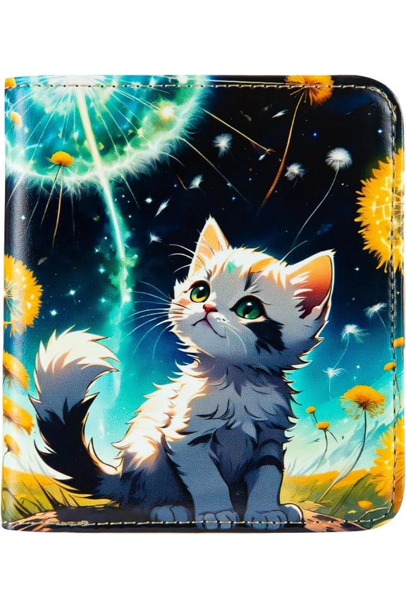 Womens Walle Rfid Blocking Small Compact Bifold Pocket Wallet Women travel mini wallet Ladies Purse with ID Window (Cats)