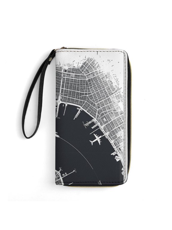 Womens Wallet Bifold Ladies Cluth Bag Wristlet Wrist Strap Long Purse Denver Design