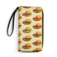 thumbnail image 1 of Womens Wallet Bifold Ladies Cluth Bag Wristlet Wrist Strap Long Purse Hamburgers Design, 1 of 6