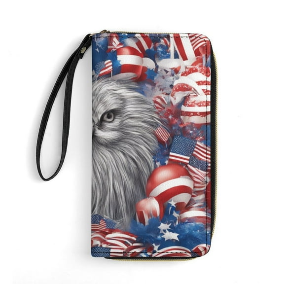 Womens Wallet Bifold Ladies Cluth Bag Wristlet Wrist Strap Long Purse Owl Design