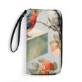 thumbnail image 1 of Womens Wallet Bifold Ladies Cluth Bag Wristlet Wrist Strap Long Purse Vintage Flowers Birds Design, 1 of 6