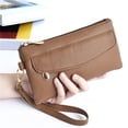 thumbnail image 1 of Womens Wallet Clutch Purse PU Leather Long Design Handbag Card Holder Coin Purse Organizer Multi-Slot Wristlet Insert For Women Daily Shopping Commute(Brown), 1 of 3