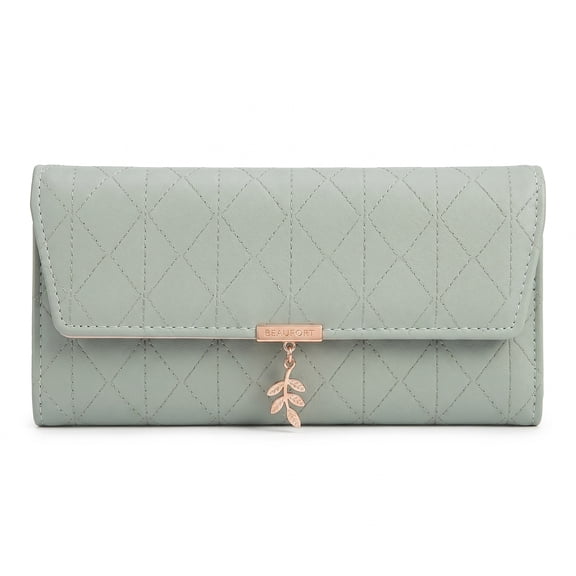 Womens Wallet Leather RFID Trifold Wallets Women Clutch Large Credit Card Holder wirh Zipper Coin Pocket