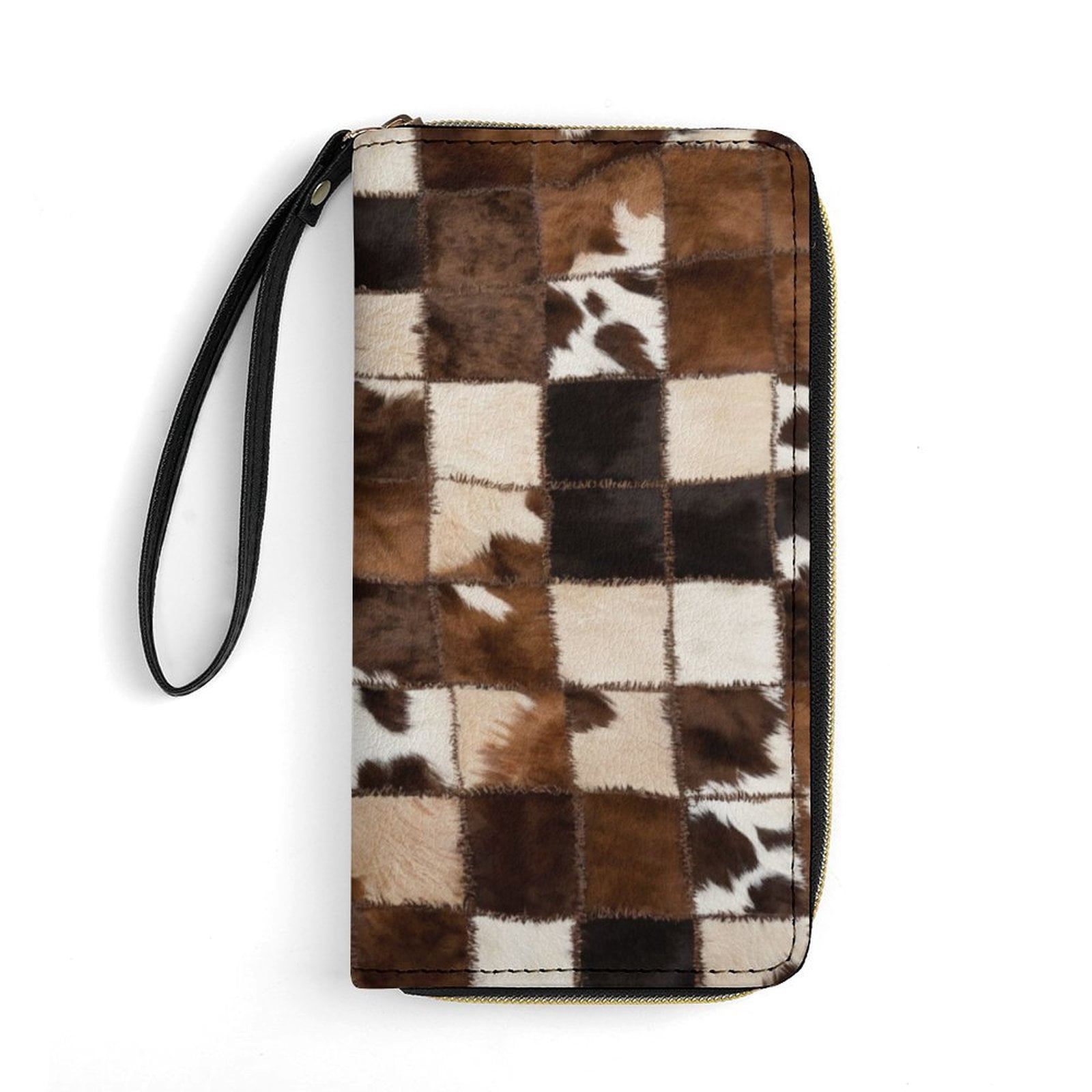 Womens Wallet Mens Clutch Bag Wristlet Wrist Strap Long Purse Cow ...