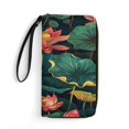 Lours Design Womens Wallet Mens Clutch Bag Wristlet Wrist Strap Long Purse Lotus On ...