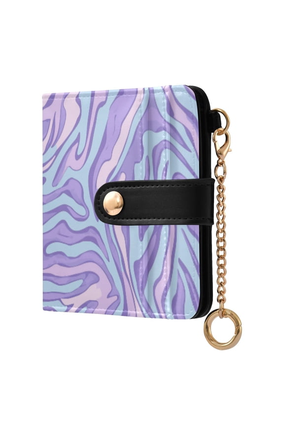 Womens Wallet PU Leather Bifold Small Purse with RFID Blocking Credit Card Holder Lavender Zebra Print