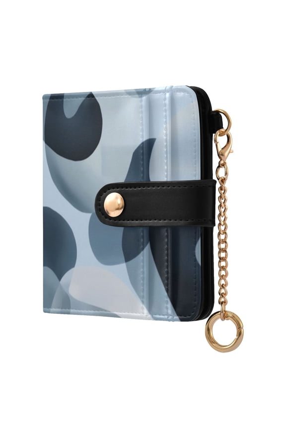Womens Wallet PU Leather Bifold Small Purse with RFID Blocking Credit Card Holder Off-white Circular Pattern