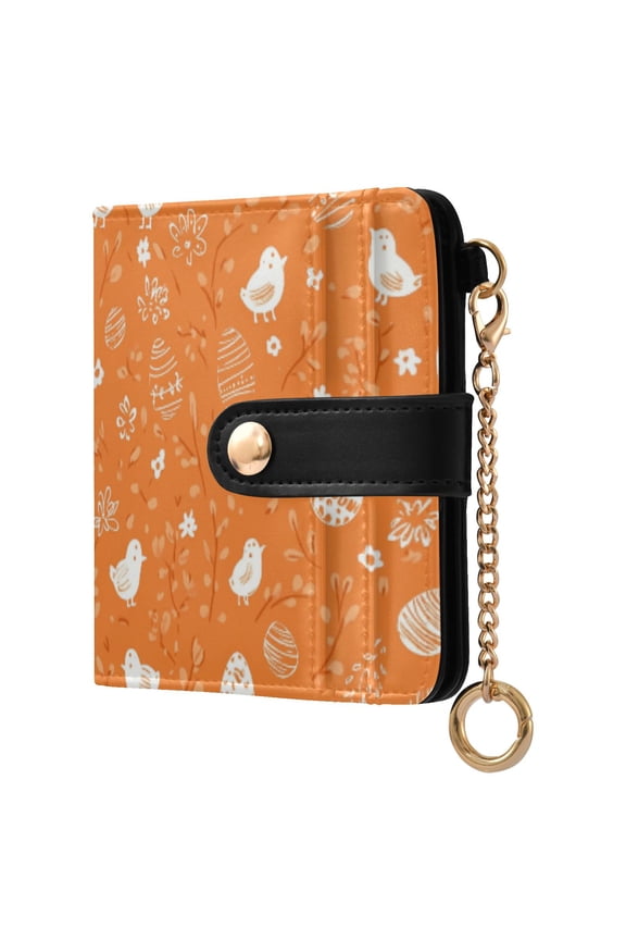 Womens Wallet PU Leather Bifold Small Purse with RFID Blocking Credit Card Holder Orange Element