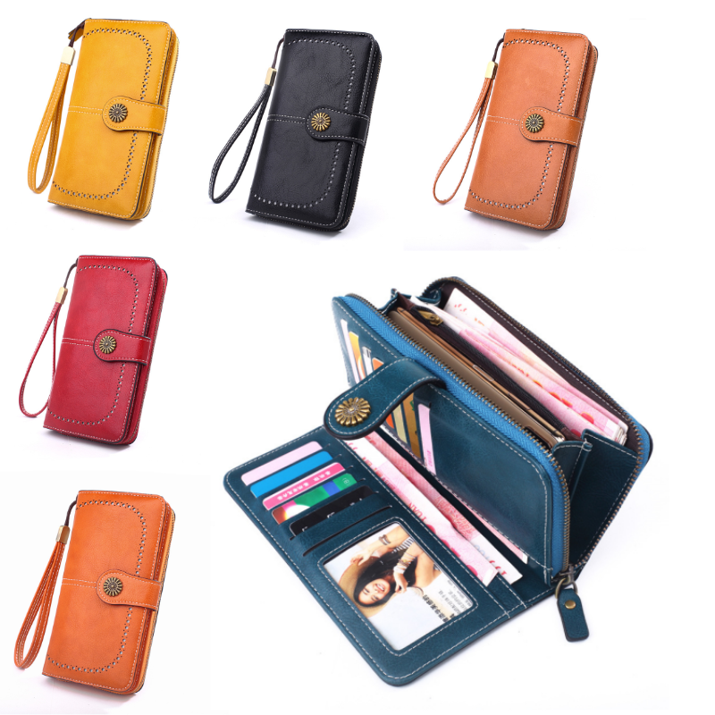 Womens Wallet RFID Blocking Leather Clutch Multi Card Case Ladies Purse