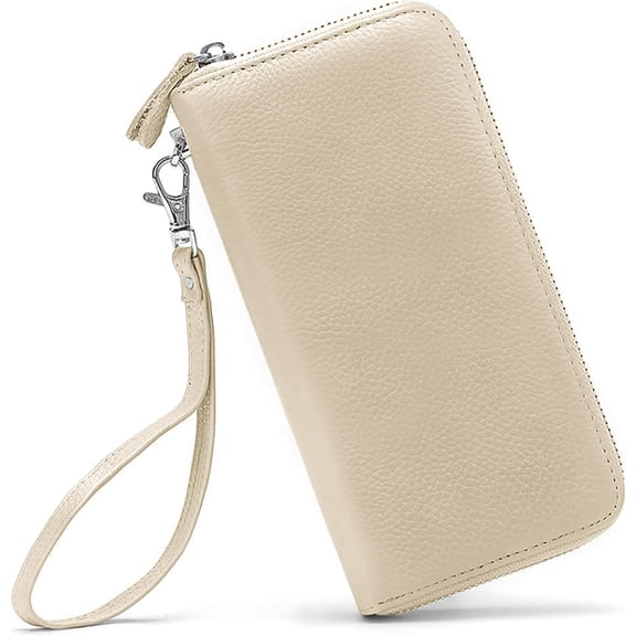 Womens Wallet RFID Blocking Zip Around Wallet Clutch Wristlet Travel Long Purse for Women