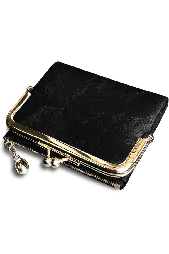 Womens Wallet RFID Small Compact Bifold Leather  Wallet,Ladies  Purse with Zipper and  Lock