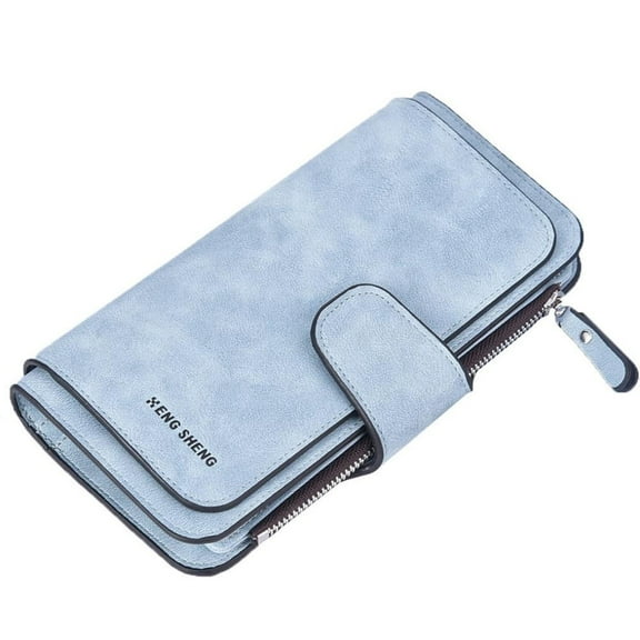 Womens Wallets Large Capacity Credit Card Holder Wallet Women Double Zipper Pocket Leather Bifold Ladies Wristlet Clutch Wallet