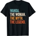 thumbnail image 1 of Womens Wanda The Woman The Myth The Legend First Name Wanda T-Shirt Black Large, 1 of 5
