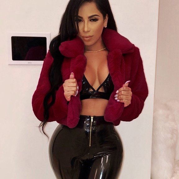 Womens Warm Coat Jacket Winter Solid Turn Down Collar Outerwear Jean Jacket with Sheep Skin Zip up Jacket Women plus Size Jacket Women Hood Light Leather Jacket Winter Coat Women's Clothes for Women P