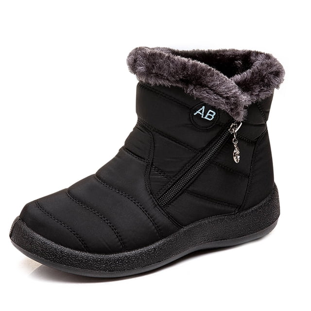 Womens Warm Faux Fur Lined Winter Snow Boots Waterproof Ankle Boots