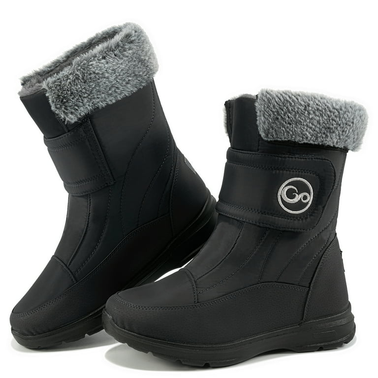 black ankle boots fur lined