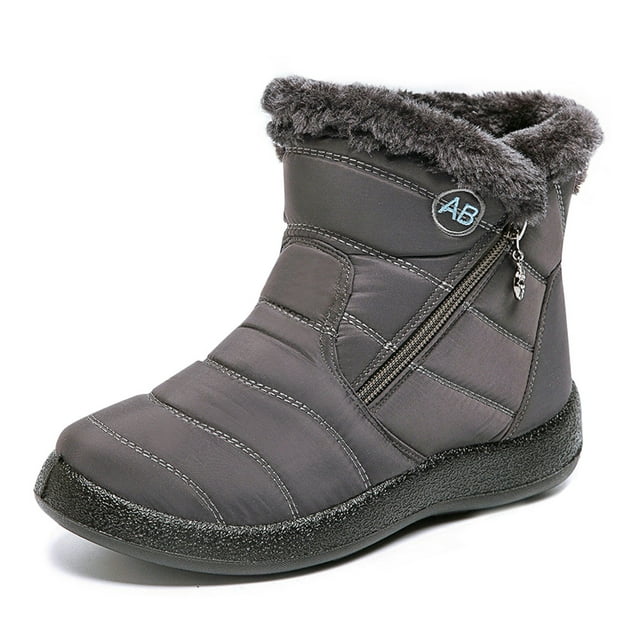 Womens Warm Faux Fur Lined Winter Snow Boots Waterproof Ankle Boots ...