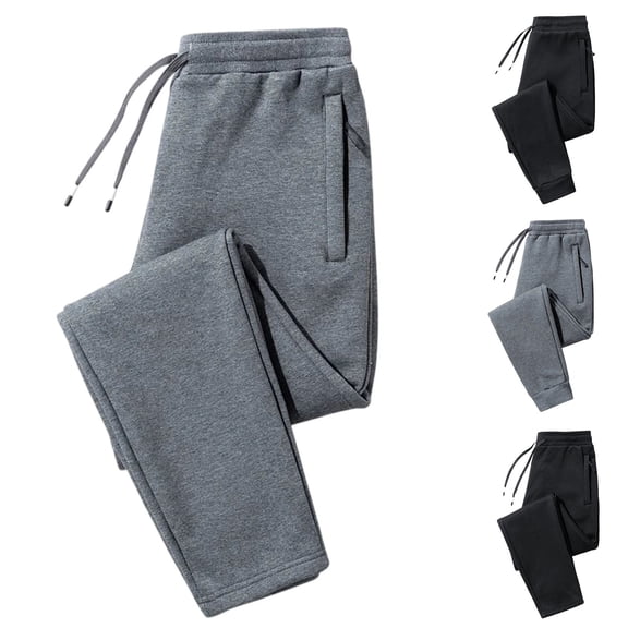 Womens Warm Fleece Sweatpants Winter Thermal Track Pants with Zipper Pockets