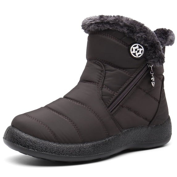 Womens Warm Fur Lined Winter Snow Boots Waterproof Ankle Boots Outdoor Booties Comfortable Shoes for Women
