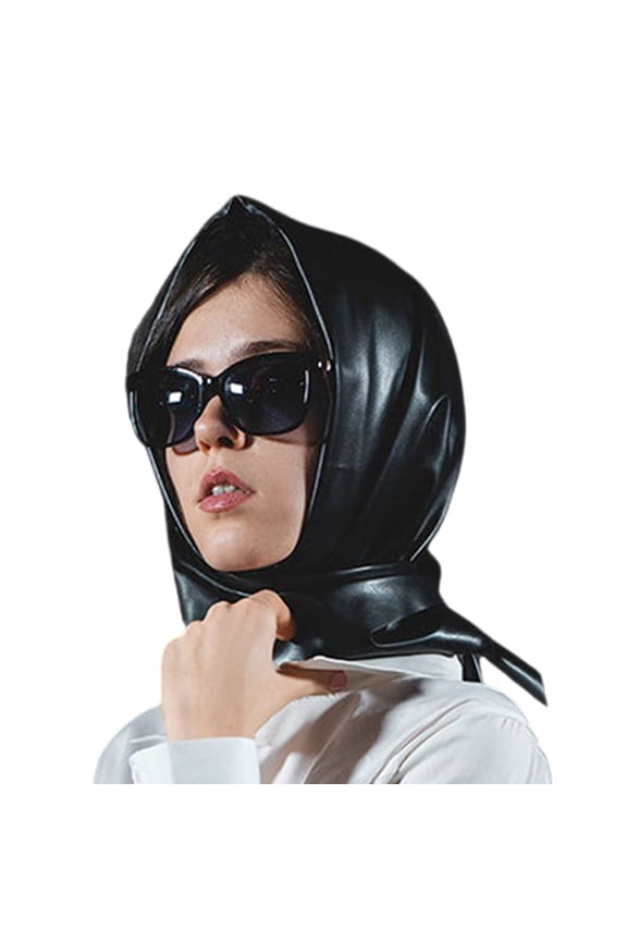 Womens Warm Long Shawl Winter Wraps Large Scarves Faux Leather Triangle Scarf Bandana Head Cover Kerchief