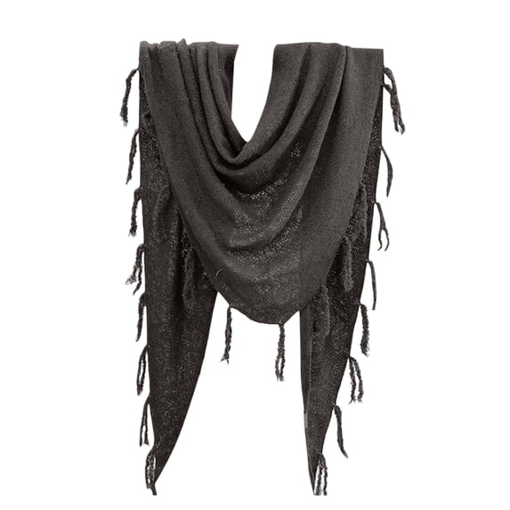 Womens Warm Scarf Triangle Shawls Winter Scarves with Fringe | Stylish Soft Chunky Checked Giant Scarves Shawls Outerwear Accessory QURATI