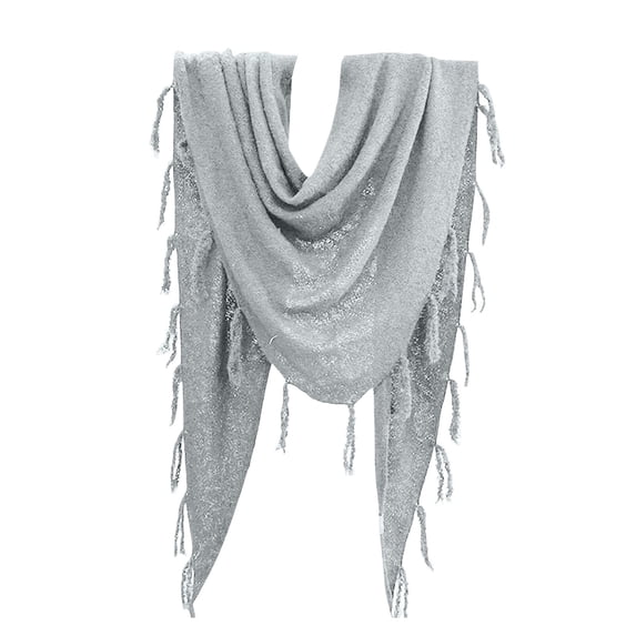 Womens Warm Scarf Triangle Shawls Winter Scarves with Fringe | Stylish Soft Chunky Checked Giant Scarves Shawls Outerwear Accessory QURATI