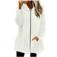 thumbnail image 1 of Womens Warm Sherpa Jacket, Full Zip Up Jacket for Women Fall Winter Comfy Fleece Fuzzy Logn Sleeve Hoodies Coats with Pockets, 1 of 5