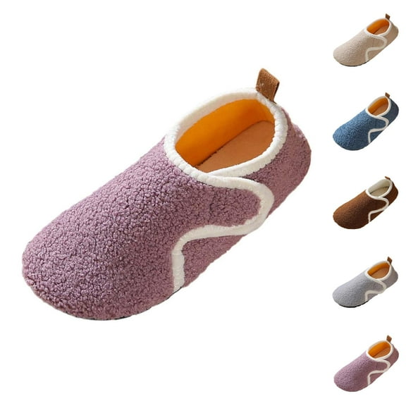Womens Warm Slippers Spa Style Soft Plush Home Comfort Adult Men's And Women's Matching Home Shoes Suitable For Autumn And Winter With Thick Heels Soles And Soft Floor Socks Slippers