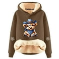 thumbnail image 1 of Womens Warm Sweatshirts Casual Cow Print Fleece Soft Cozy Womens Autumn and Winter Clothes,Bronze,XL, 1 of 3