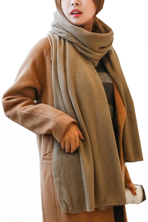 Womens Warm Winter Infinity Scarves Set Blanket Scarf Pure Color