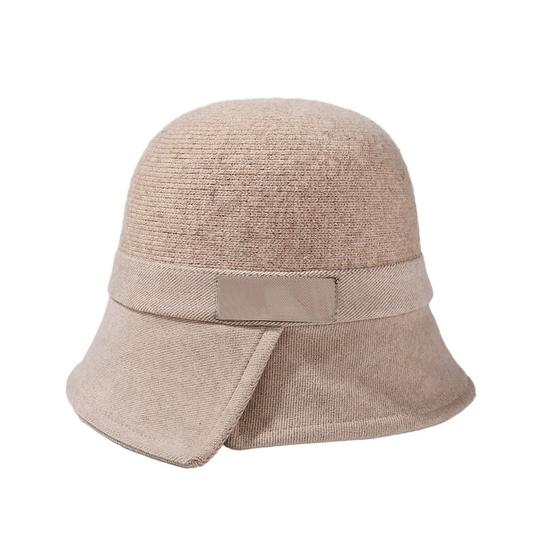 Womens Warm Wool Cloche Hat Solid Winter Bucket Hats Outdoor Fisherman Cap Vintage Bucket Bowler Hat style style 2 Walmart