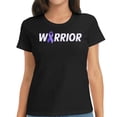 thumbnail image 1 of Womens Warrior ribbon stomach cancer awareness T-Shirt Black 2X-Large, 1 of 5