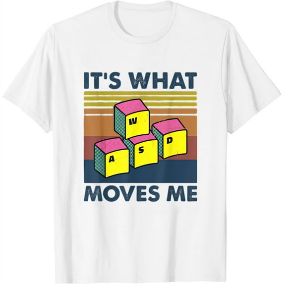 Womens Wasd Pc Gamer Gifts Video Gaming Boys Men Vintage Gift T-Shirt White Small