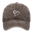 thumbnail image 1 of Womens Washed Baseball Cap Heart Cross Print Sun Hat Outdoor UV Protection Dad Hat Visor One Size, 1 of 3
