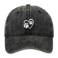 thumbnail image 1 of Womens Washed Baseball Cap Heart Dog Paw Print Sun Hat Outdoor Sun Protection Duck Tongue Cap Black, 1 of 3