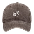 thumbnail image 1 of Womens Washed Baseball Cap Heart Dog Paw Print Sun Hat Outdoor Sun Protection Duck Tongue Cap Coffee, 1 of 3